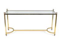 A Neoclassical Style Gilt Metal and Glass Top Console Table — 20TH CENTURY