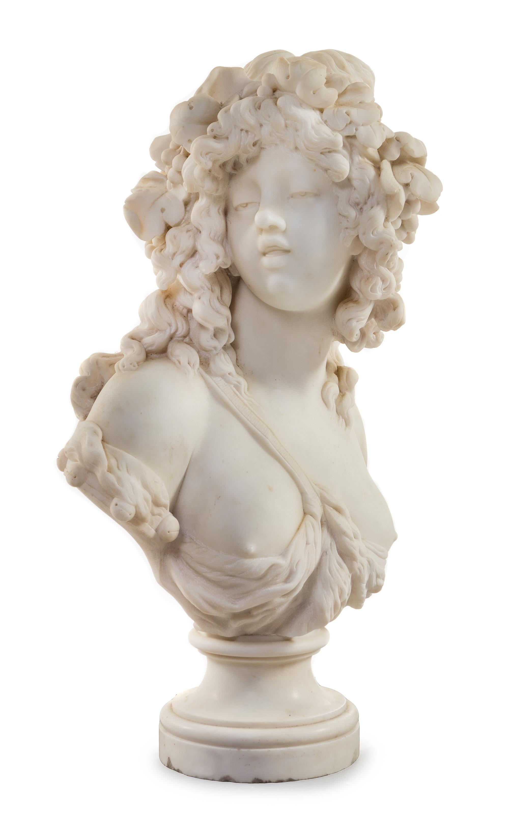 A Continental Marble Bust Height 27 inches. — AFTER JOSEPH CHARLES MARIN, 19TH CENTURY