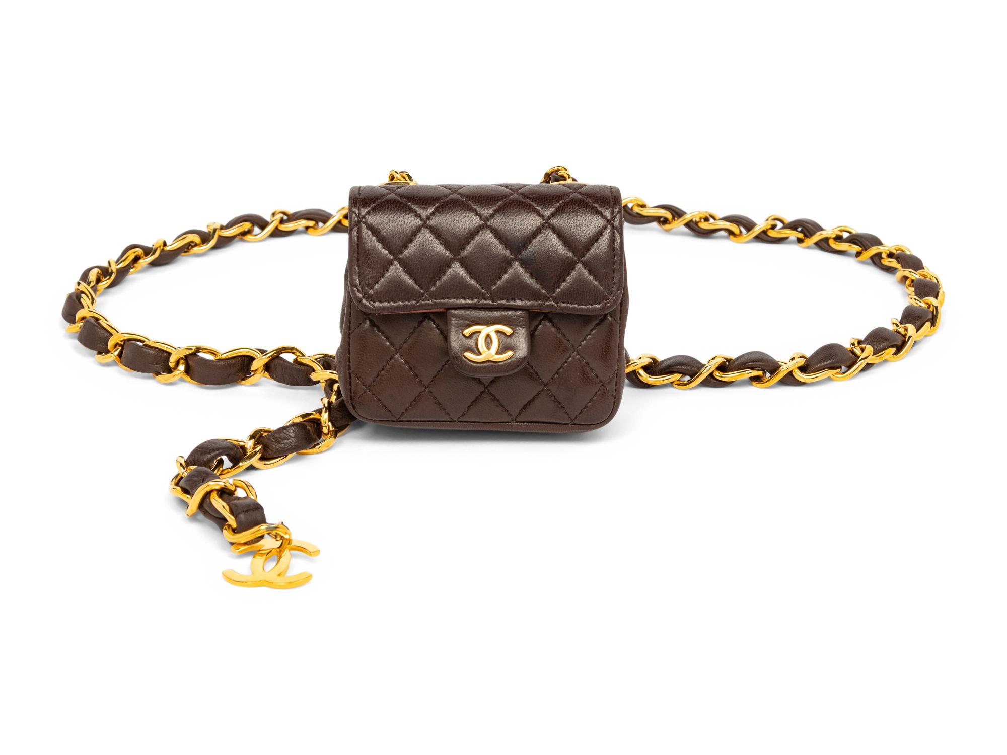CHANEL, MINI CLASSIC FLAP ON CHAIN BELT