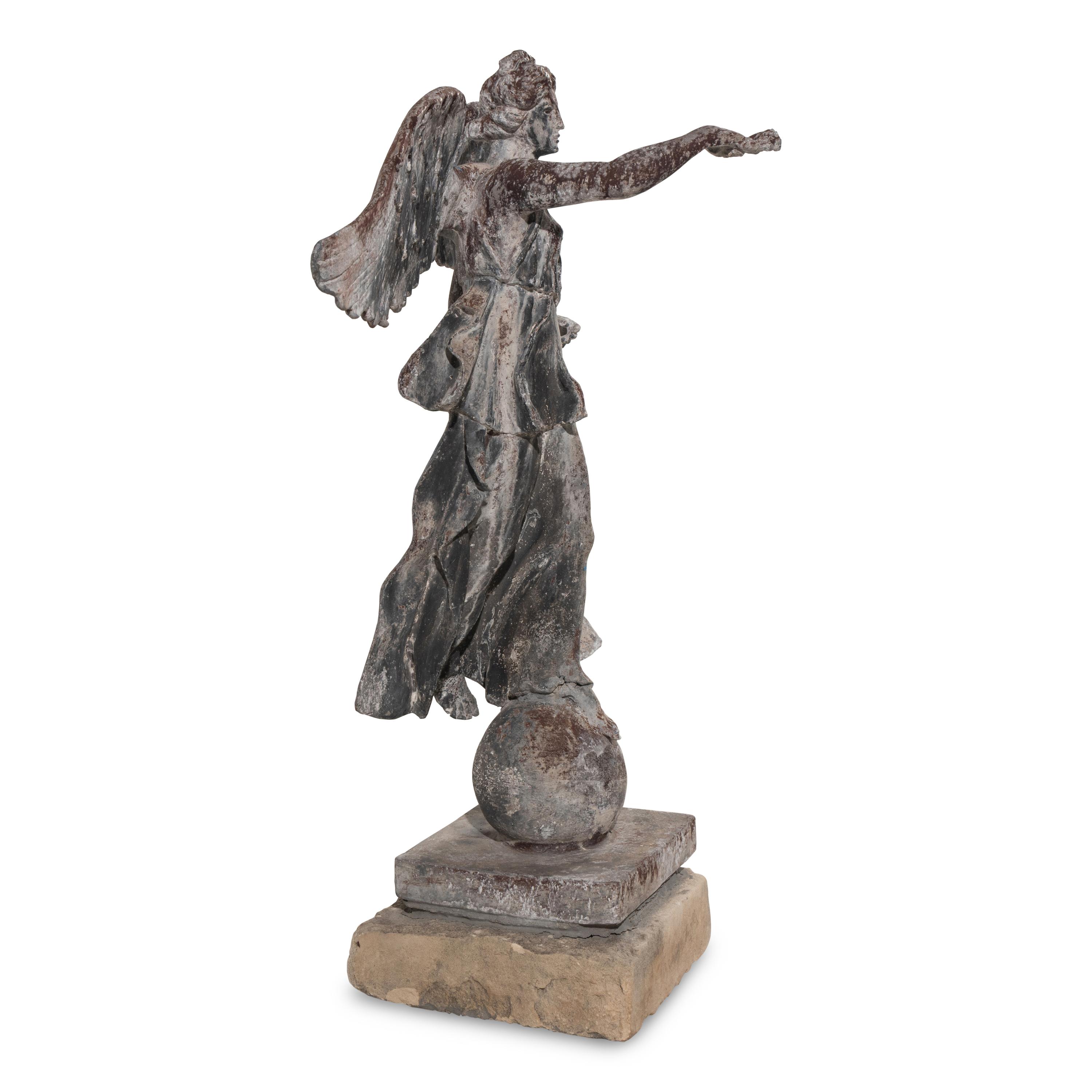 A Lead Garden Figure of Winged Victory