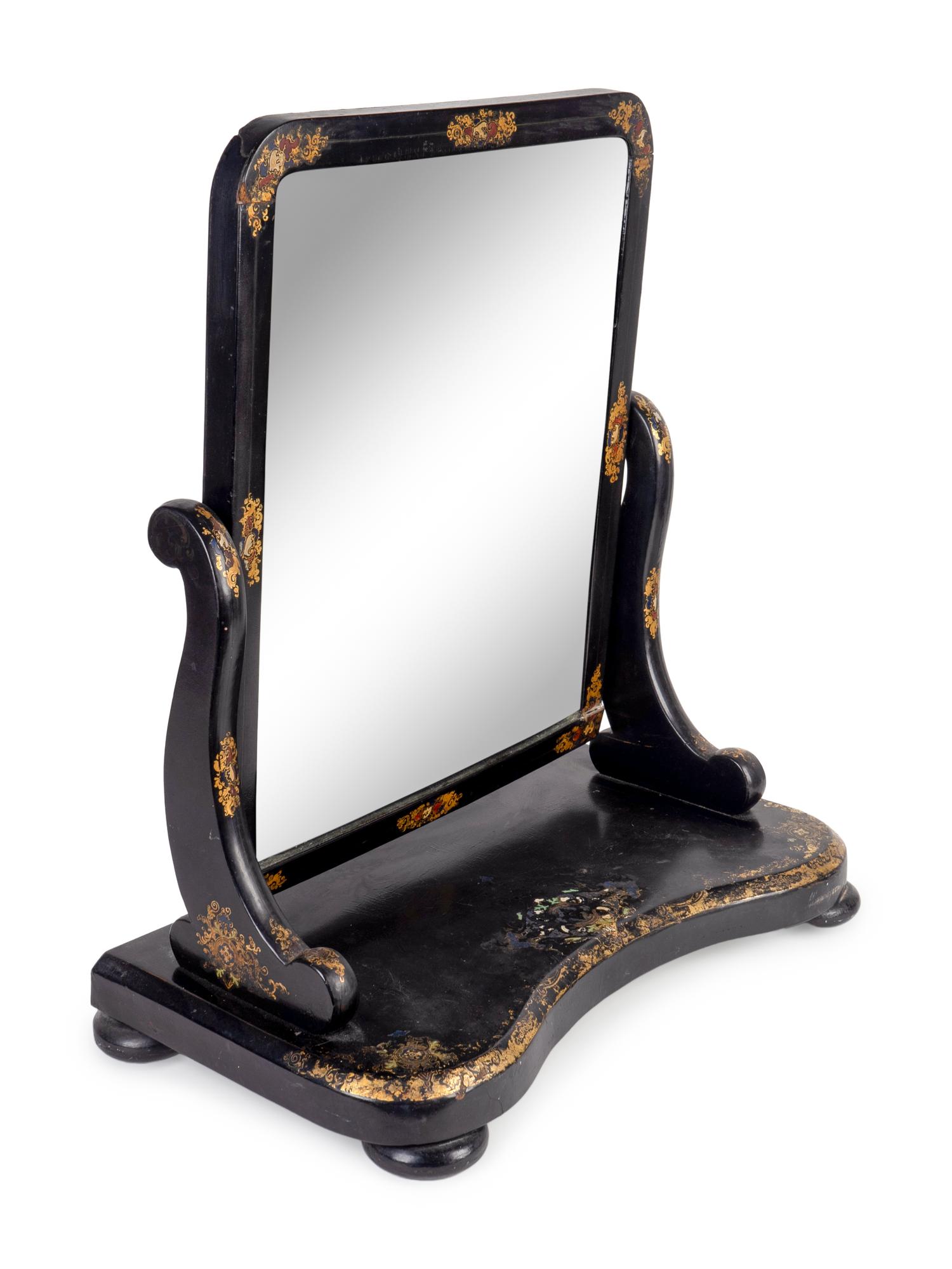 A Victorian Gilt-Decorated Papier-Mâché Dressing Table Mirror — THIRD QUARTER 19TH CENTURY