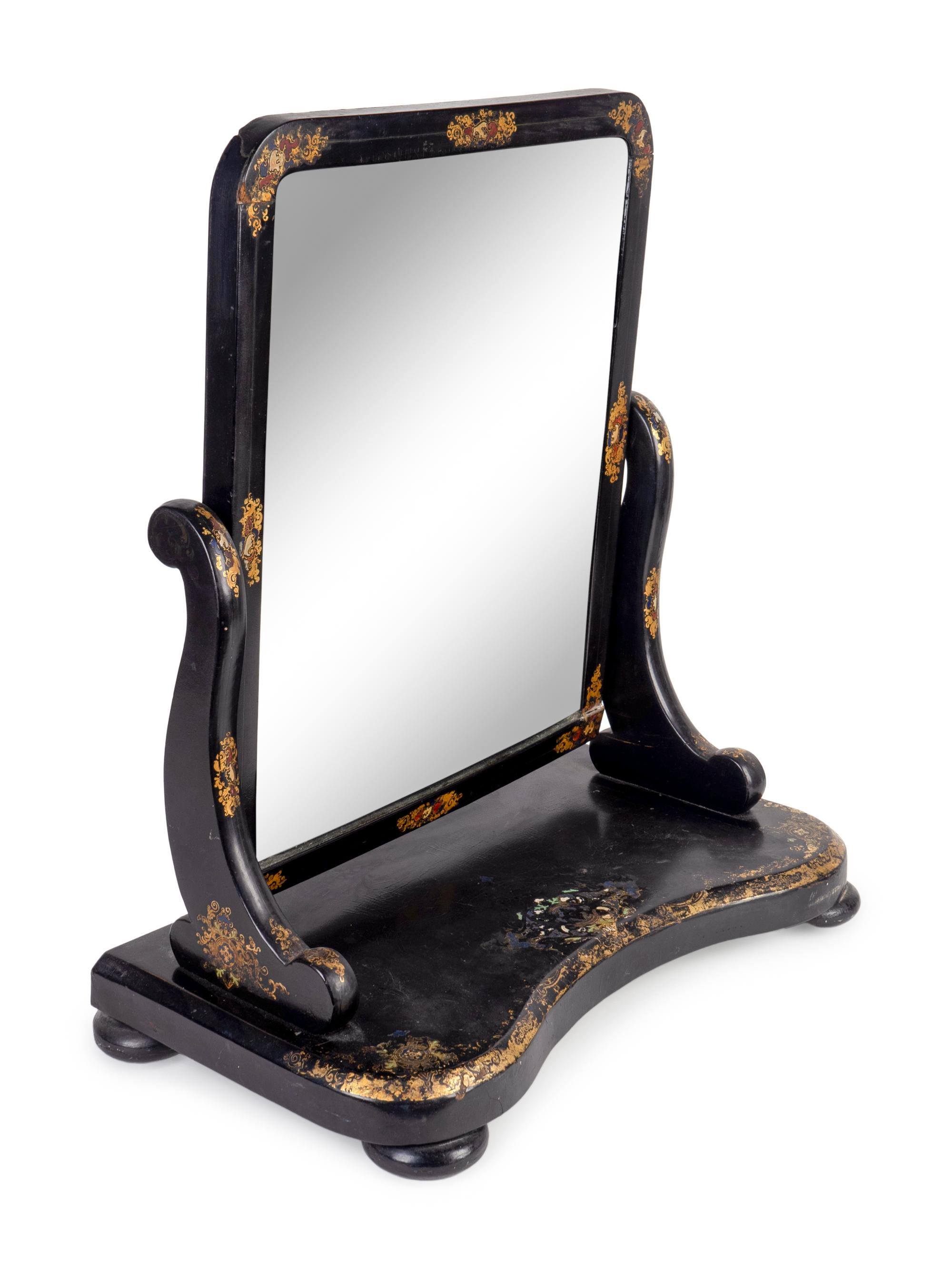A Victorian Gilt-Decorated Papier-Mâché Dressing Table Mirror — THIRD QUARTER 19TH CENTURY