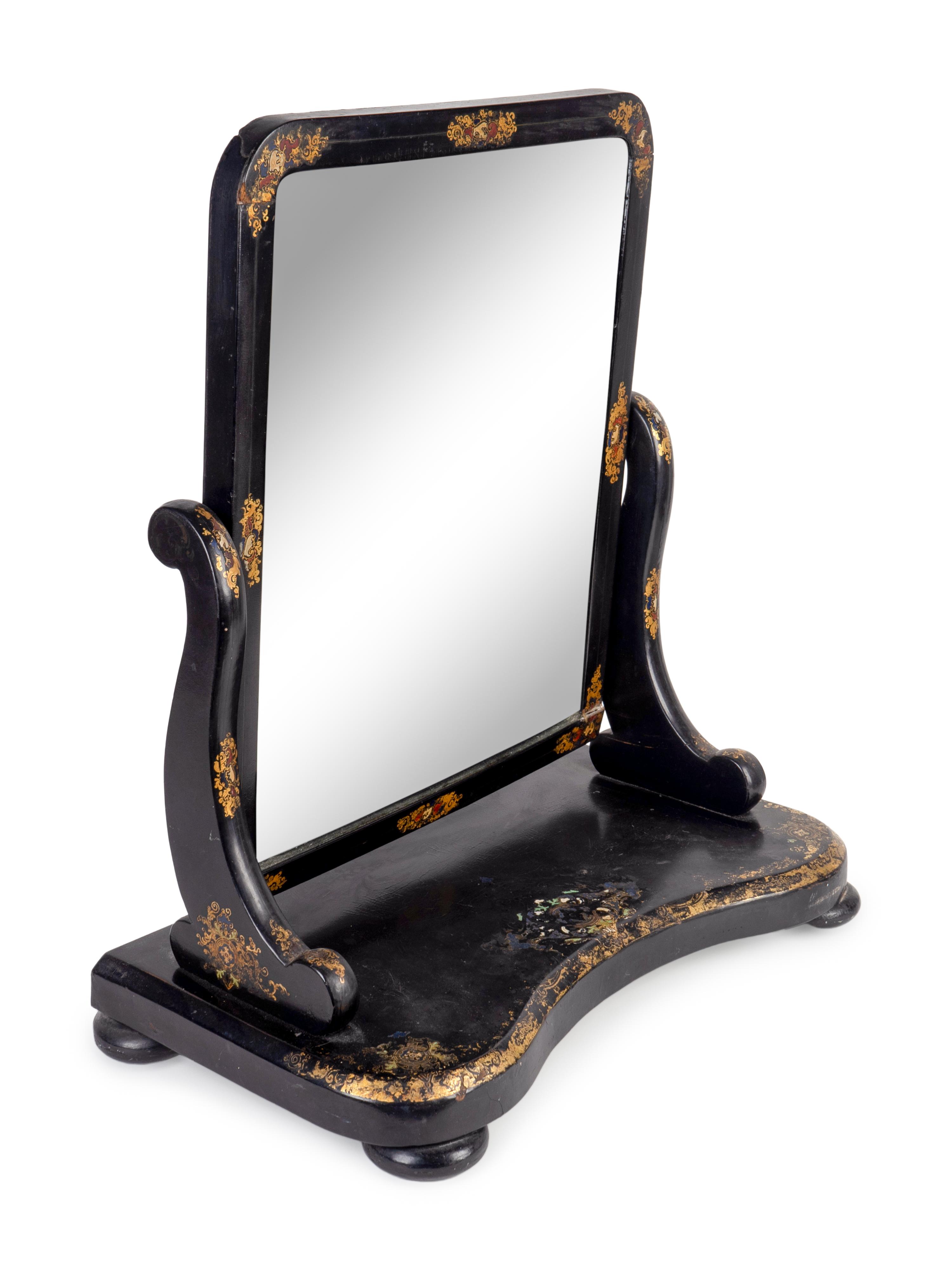 A Victorian Gilt-Decorated Papier-Mâché Dressing Table Mirror — THIRD QUARTER 19TH CENTURY