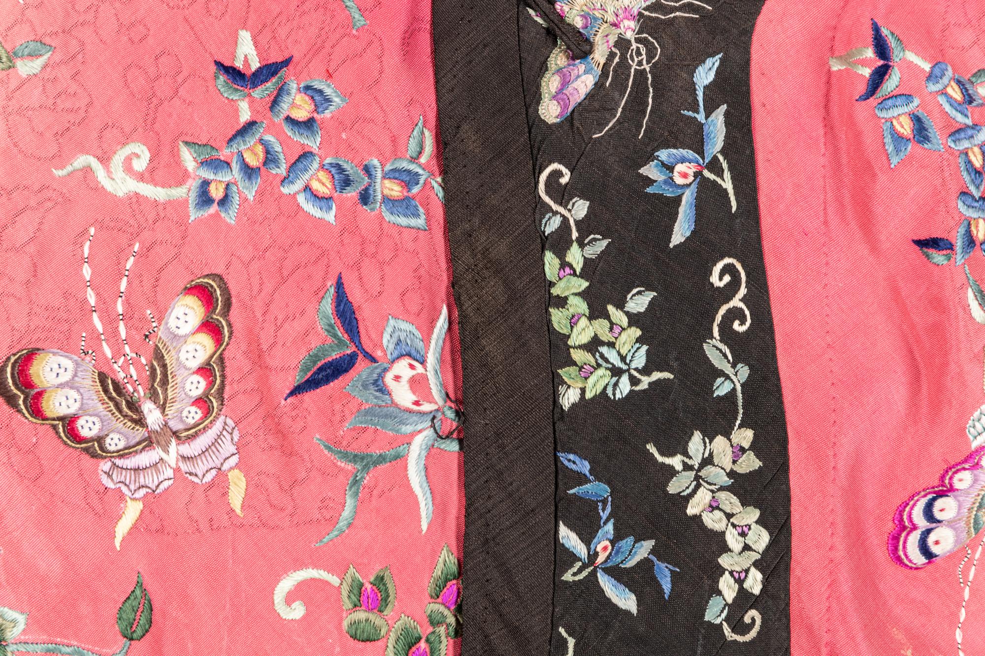 A Pink Ground Embroidered Silk Lady's Robe
