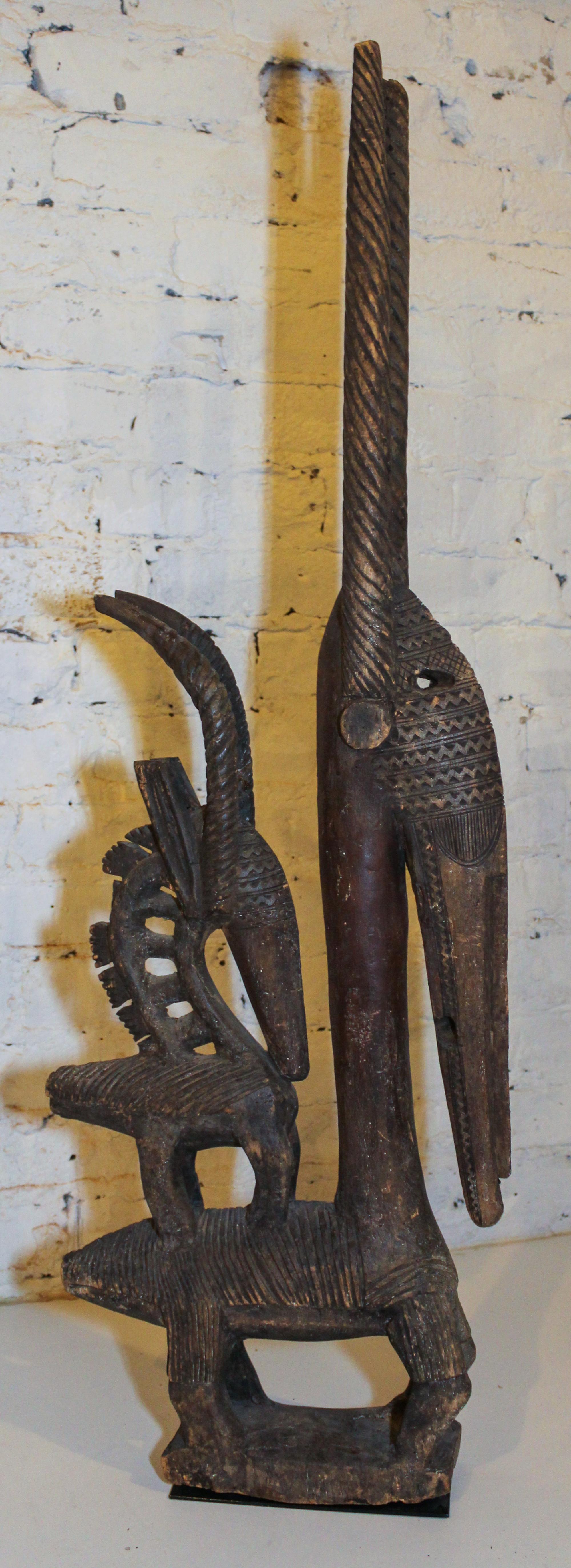 A Bambara Chi Wara Headdress. Height 40 inches.