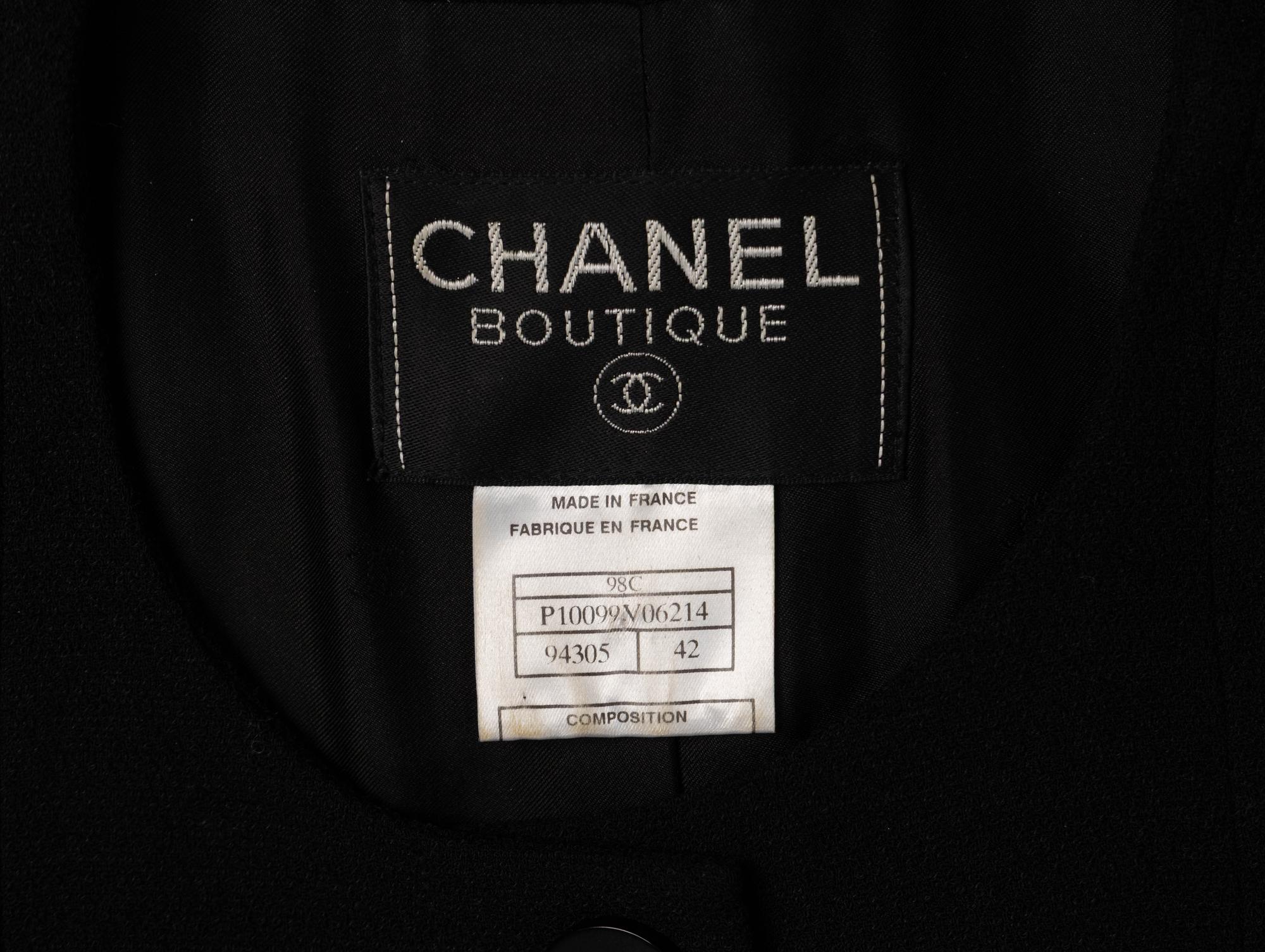Chanel, Black Crêpe Cardigan Jacket