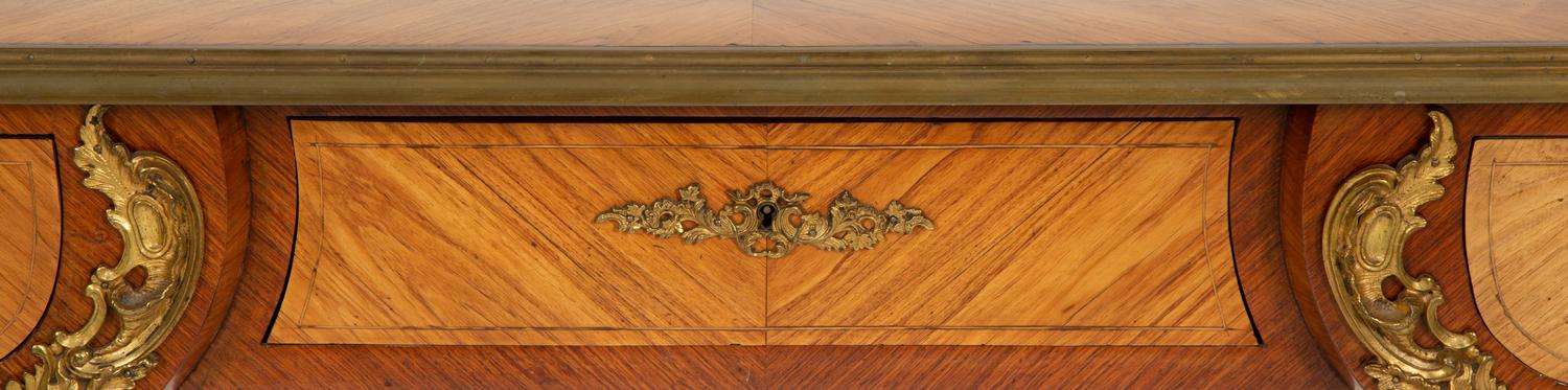 A Louis XV Style Gilt Bronze Mounted Bureau Plat