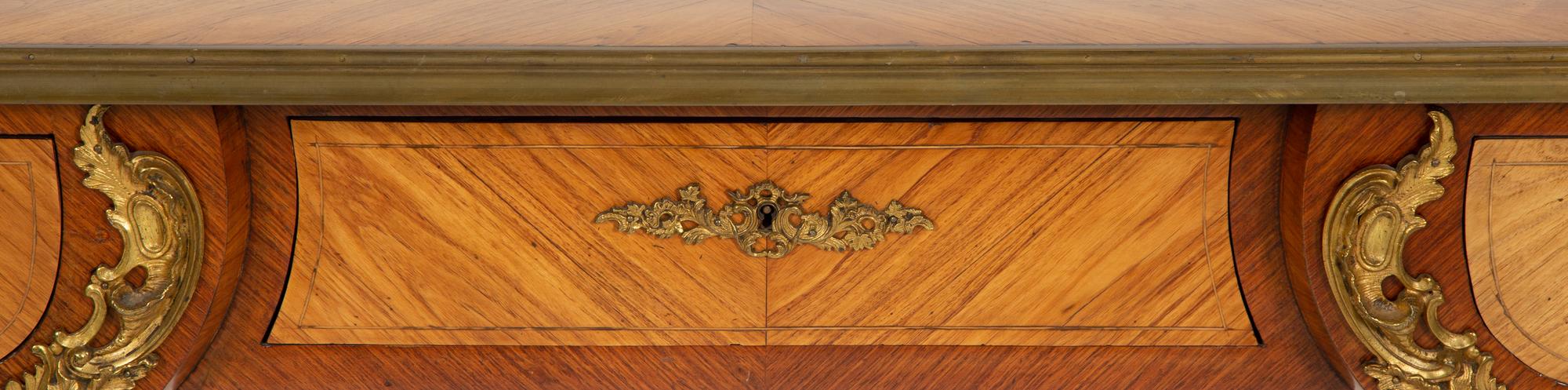 A Louis XV Style Gilt Bronze Mounted Bureau Plat