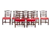 A Set of Seven George III Style Mahognay Dining Chairs
