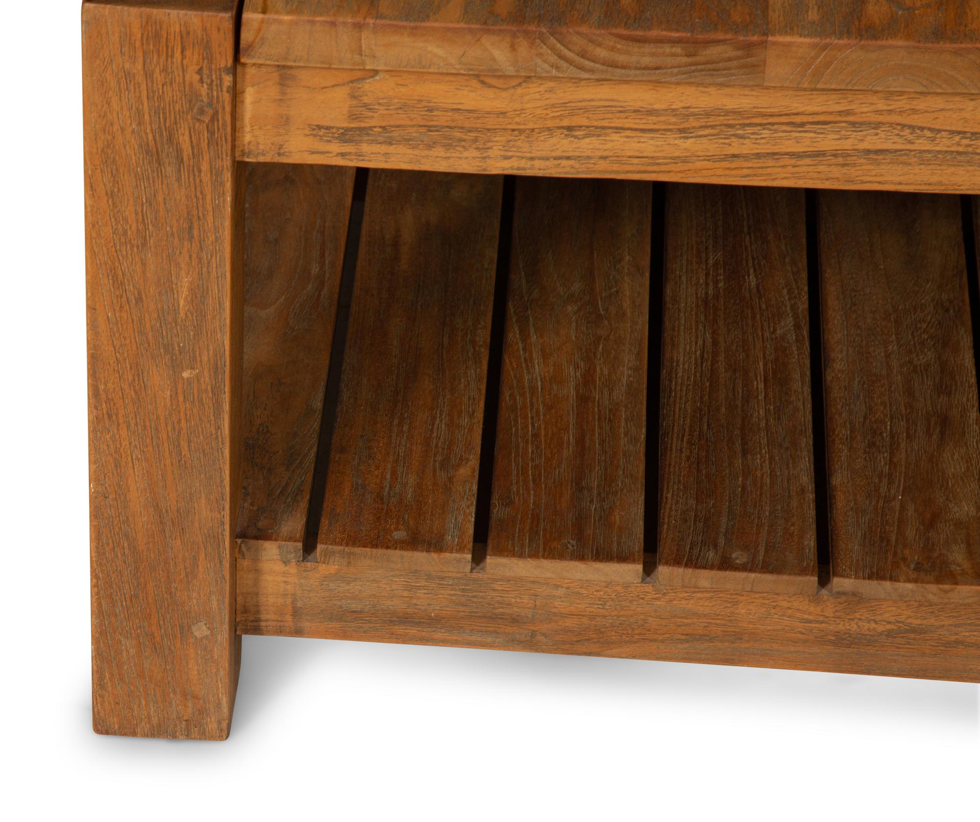A Contemporary Walnut Slat Coffee Table