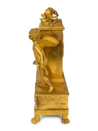 A French Empire Gilt Bronze Mantle Clock Homage a La Plus Belle — 19TH CENTURY