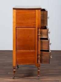 A Federal Inlaid and Turned Cherrywood Chest of Drawers