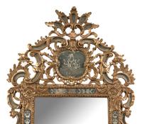 A Continental Giltwood and Etched Glass Mirror