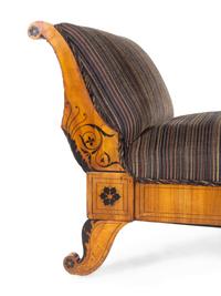 A Biedermeier Parcel Ebonized Walnut Sofa