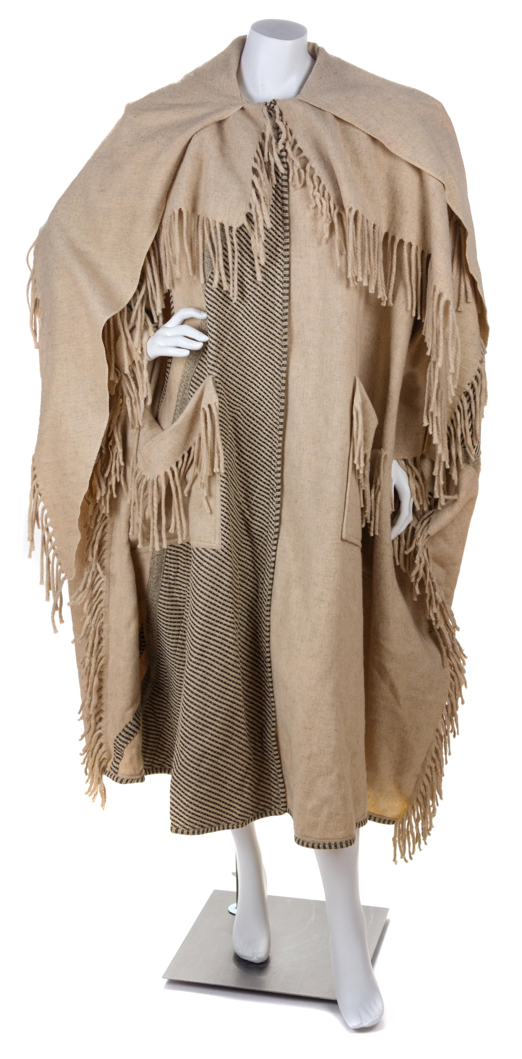 A Koos Cream Wool Poncho, No size.