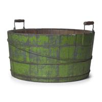 A Green-Painted Wood Stave Bucket