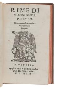BEMBO, Pietro (1470-1547). A sammelband of rare early Venice editions of Bembo's works, comprising:
