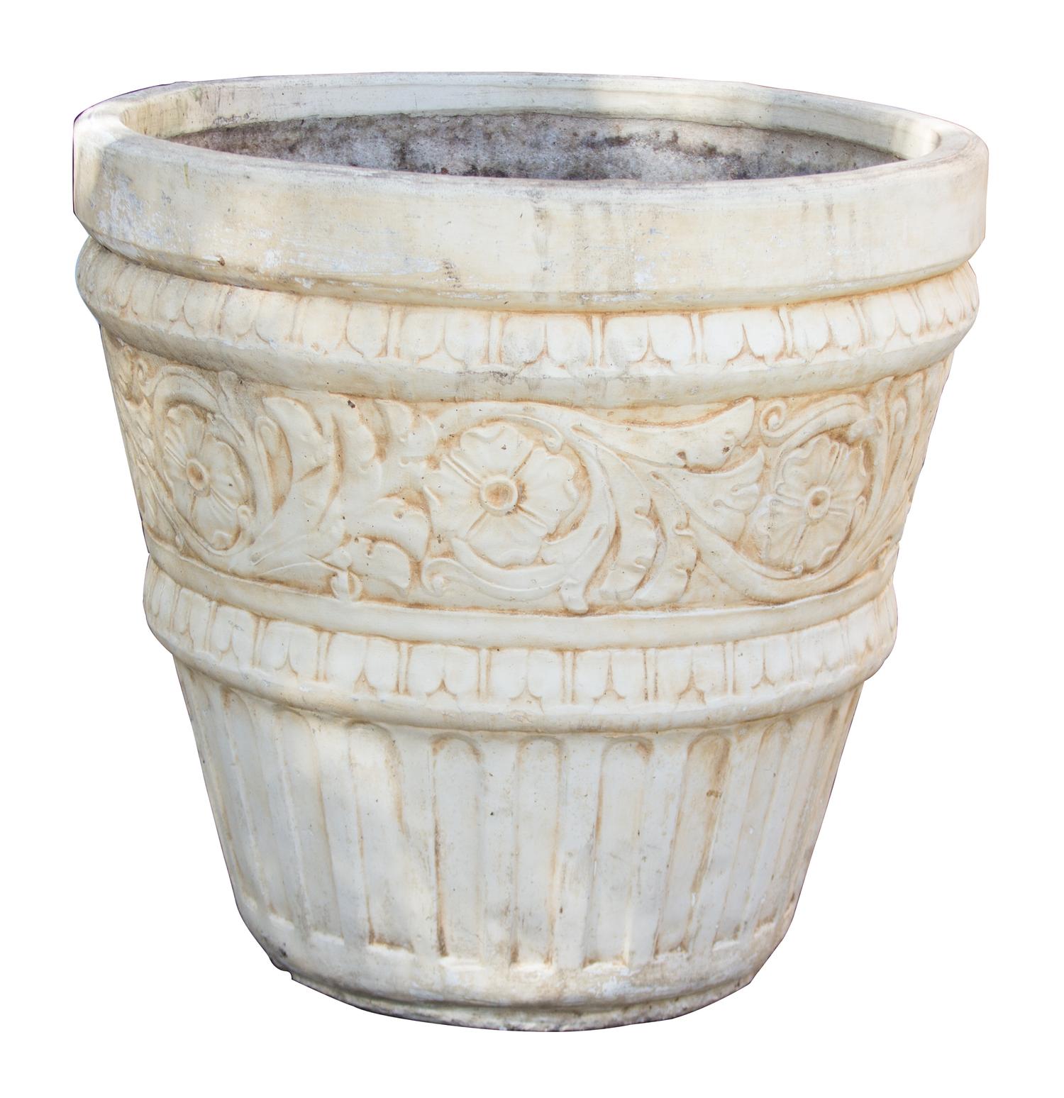 A Set of Three Baroque Style Terracotta Planters Height of tallest 29 inches. — 20TH CENTURY
