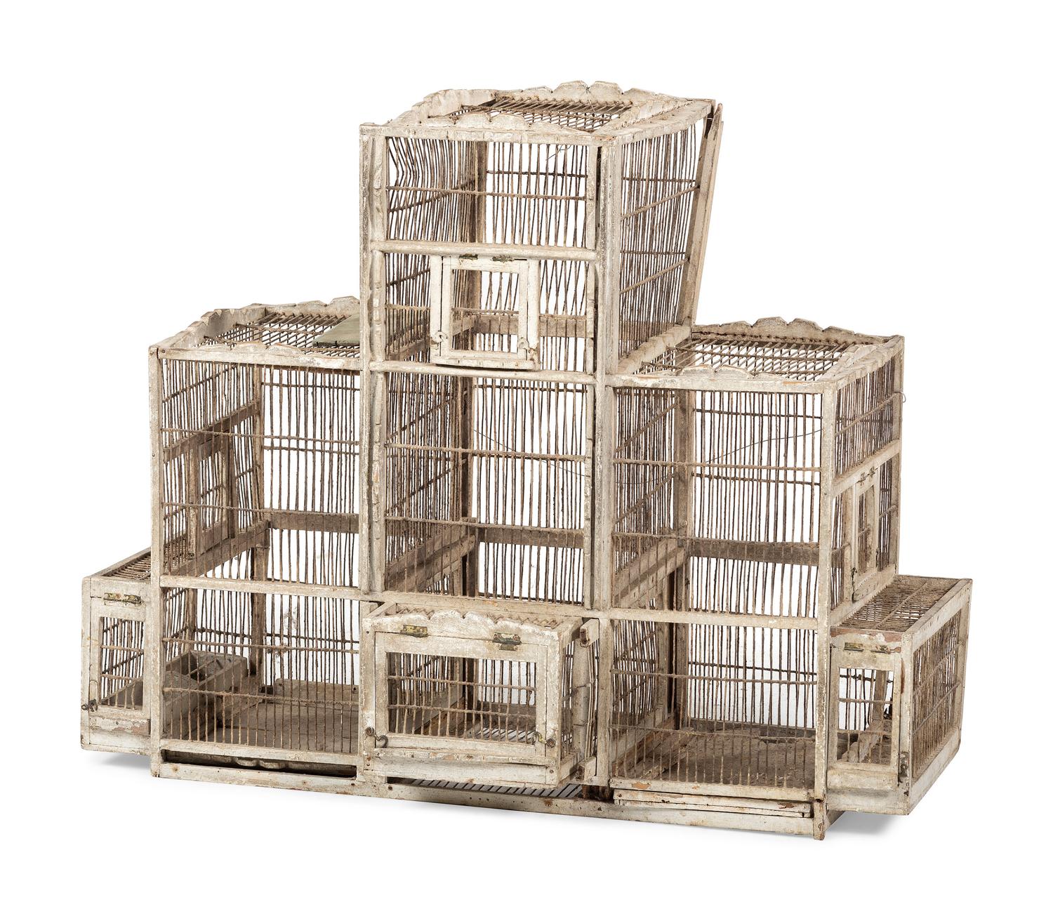 Four Architectural Bird Cages