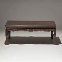 A Chinese Zitan and Mixed Hardwoods Kang Table, 19th/ Early 20th Century — 晚清/民國 紫檀拼硬木炕桌