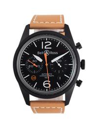 BELL & ROSS, REF. BR 126 STAINLESS STEEL 'CARBON ORANGE' CHRONOGRAPH WATCH