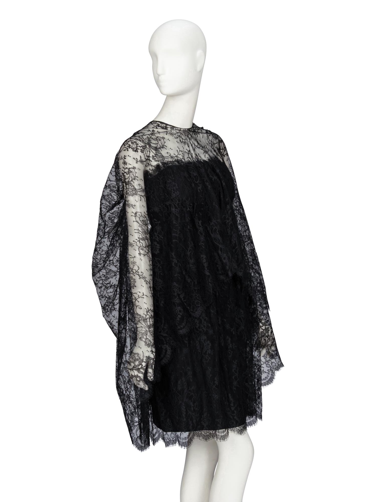 Bill Blass, Strapless Black Lace Cocktail Dress