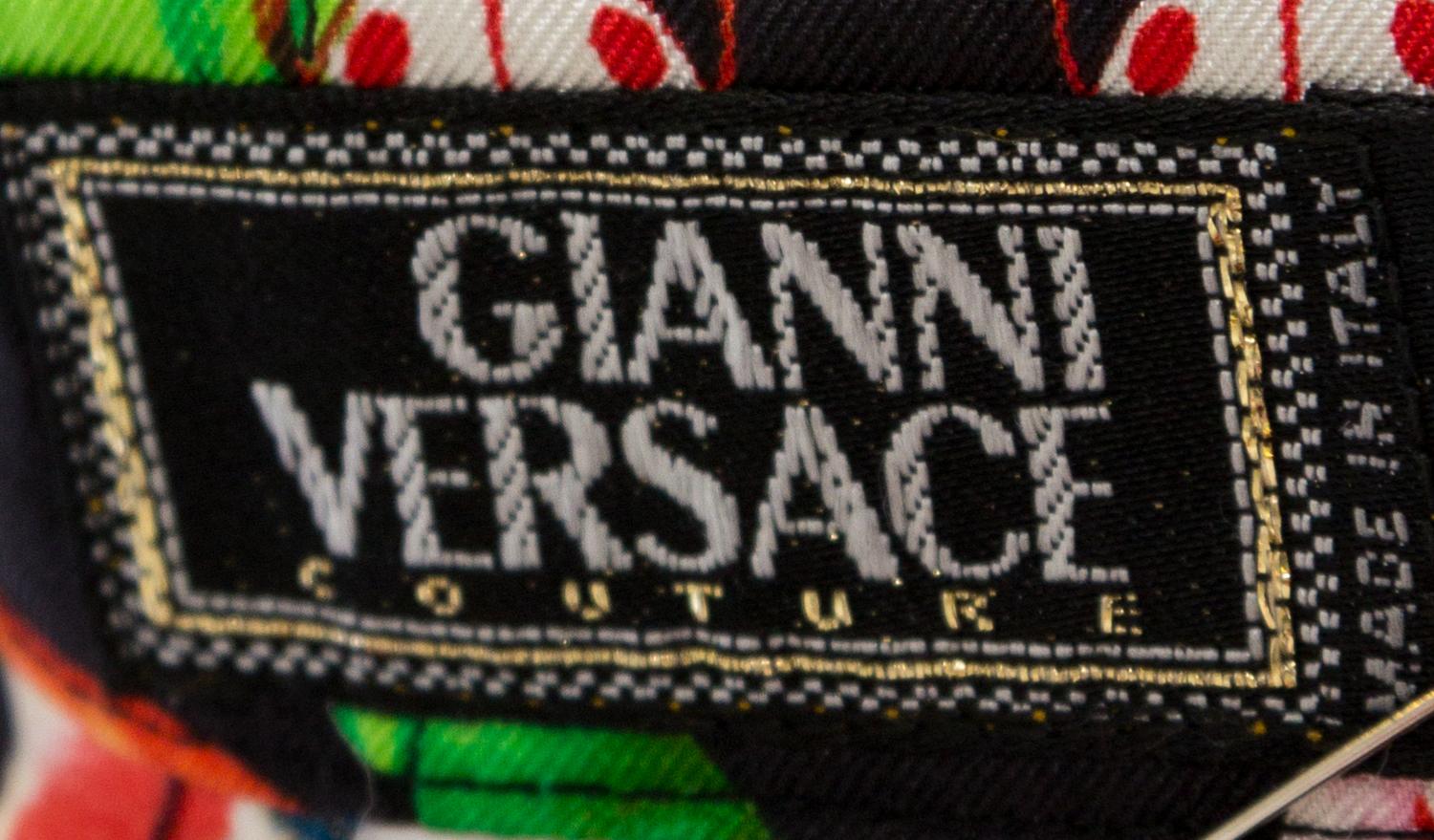 A Gianni Versace Silk Print Shirt, Size 40.