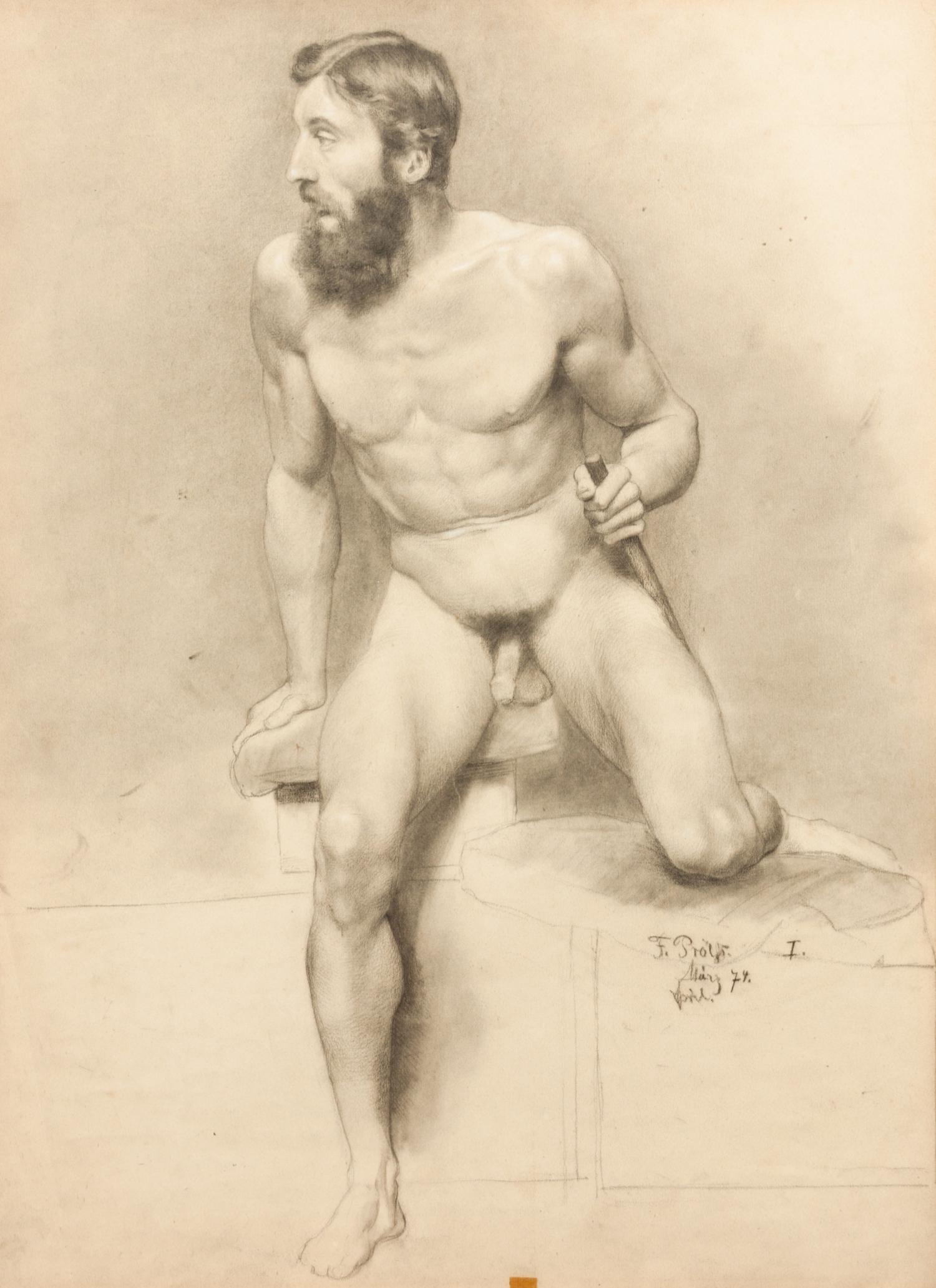 Artist Unknown, (20th century), Two Nude Male Studies