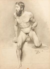 Artist Unknown, (20th century), Two Nude Male Studies