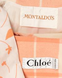 Chloé Plaid Wool Coat with Printed Silk Blouse, 1970s