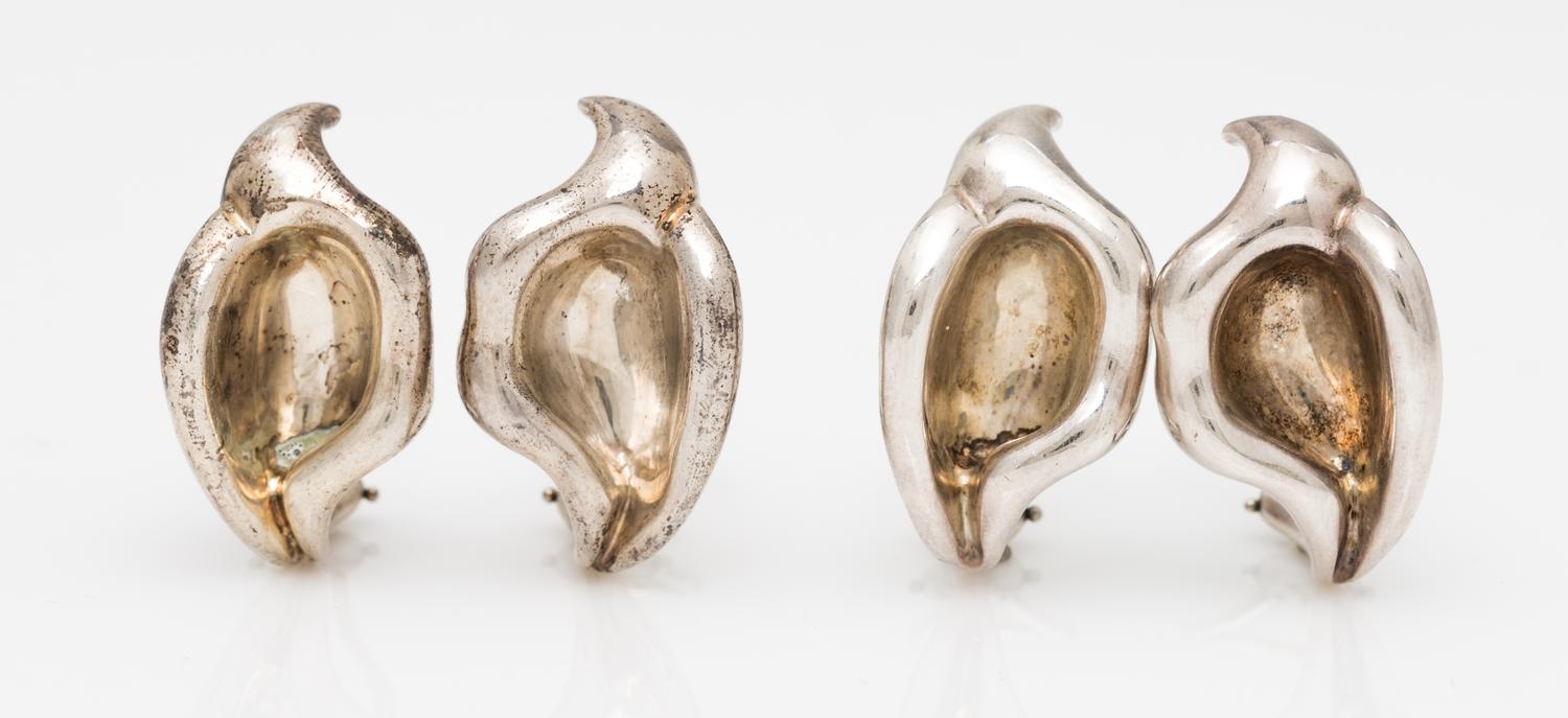 A Collection of Sterling Silver "Calla Lily" Earclips , Elsa Peretti for Tiffany & Co., 13.90 dwts.