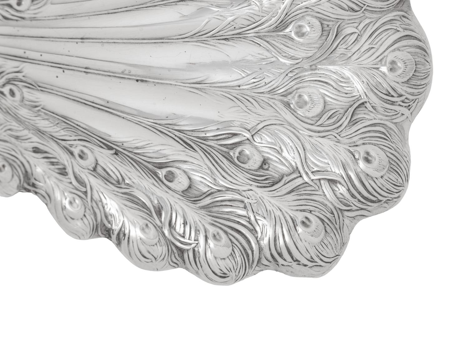 A Collection of Ten American Silver Peacock Table Ornaments