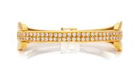 A Yellow Gold and Diamond Bangle Bracelet, Giancarlo, 21.00 dwts.