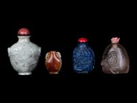 Four Chinese Hardstone Snuff Bottles