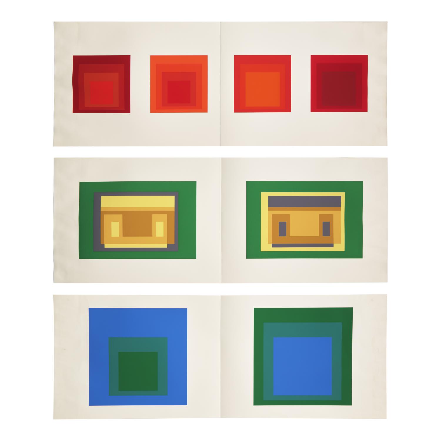 Josef Albers (German, 1888-1976) — Formulation : Articulation , (complete set of 127 with title, text and justification pages, loose and folded (as issued), with the two original gray linen-covered portfolio cases),1972