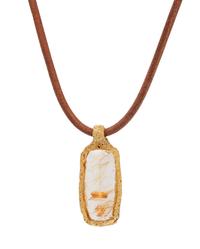 A Yellow Gold and Rutilated Quartz Pendant/Necklace,