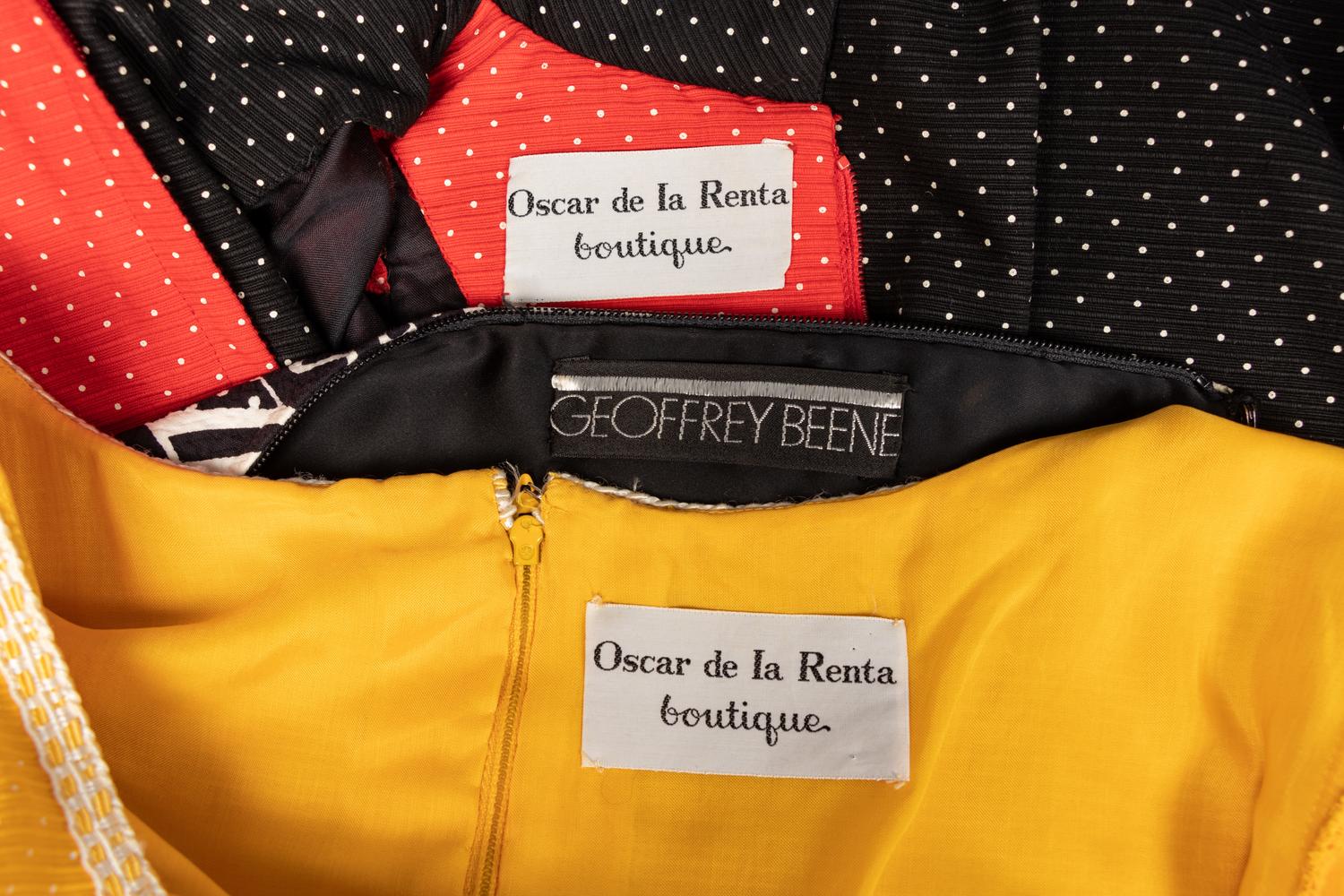 Three Dresses by Oscar de la Renta and Geoffrey Beene, 1960-70s