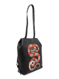 Gucci Backpack in Black Leather with Kingsnake Print, Alessandro Michele, 2016