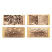 [Lincoln, Abraham] Group of Four Stereoviews of the Philadelphia Funeral Procession