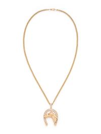 YELLOW GOLD AND DIAMOND EQUESTRIAN PENDANT NECKLACE
