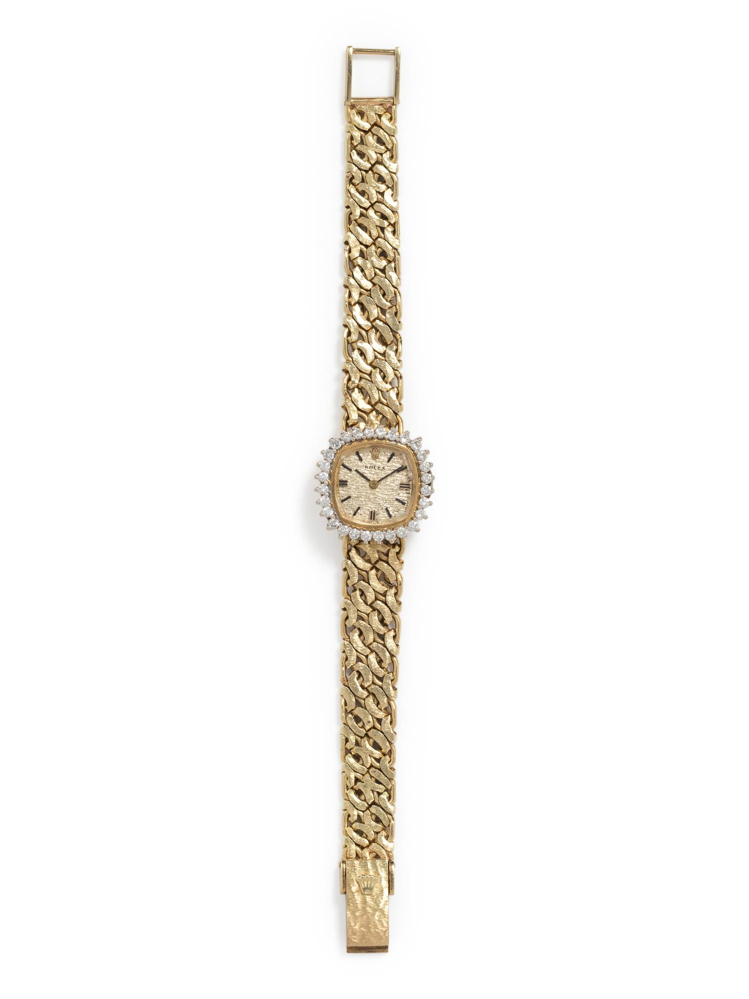 ROLEX, 14K YELLOW GOLD AND DIAMOND WRISTWATCH