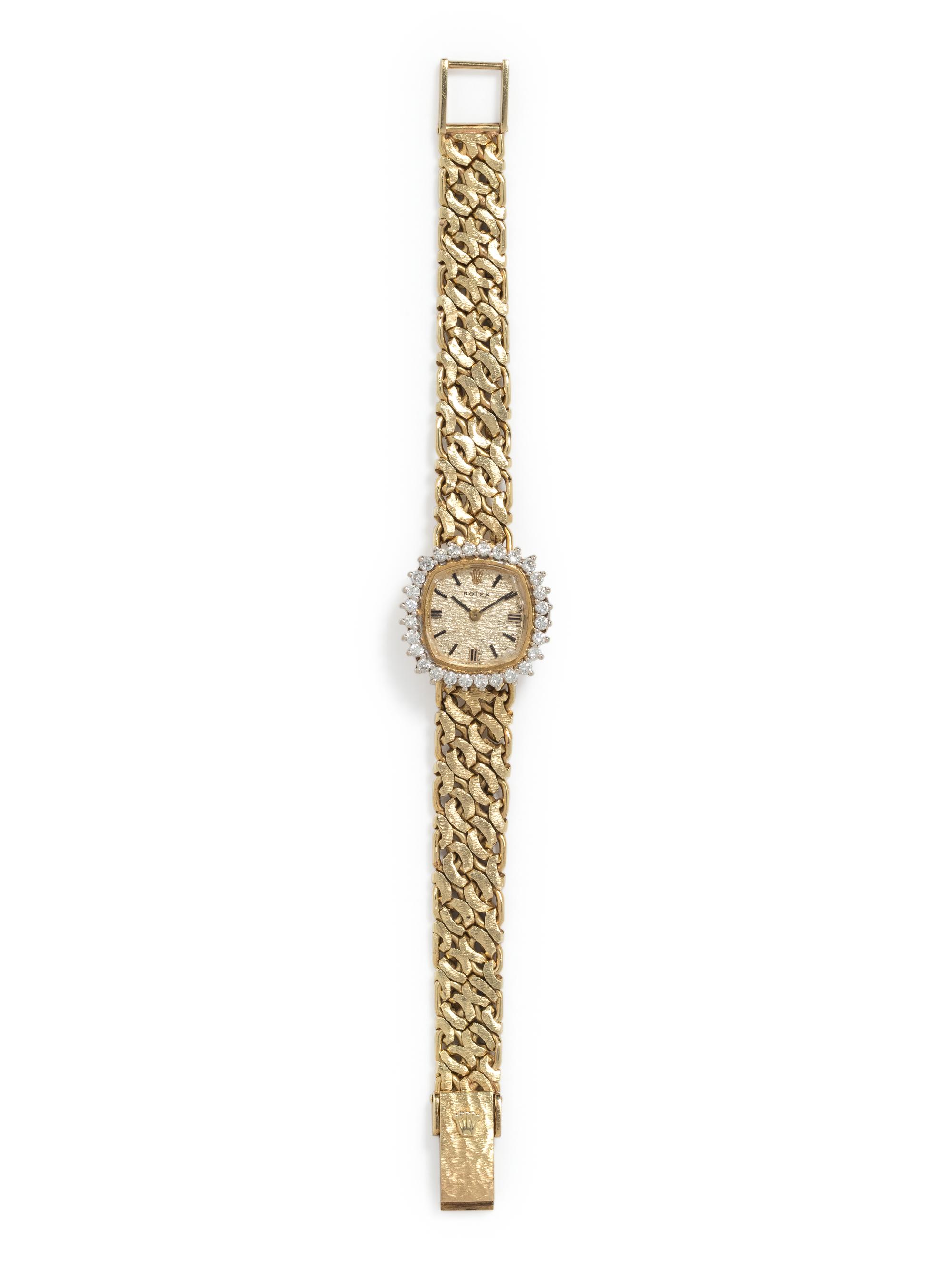 ROLEX, 14K YELLOW GOLD AND DIAMOND WRISTWATCH