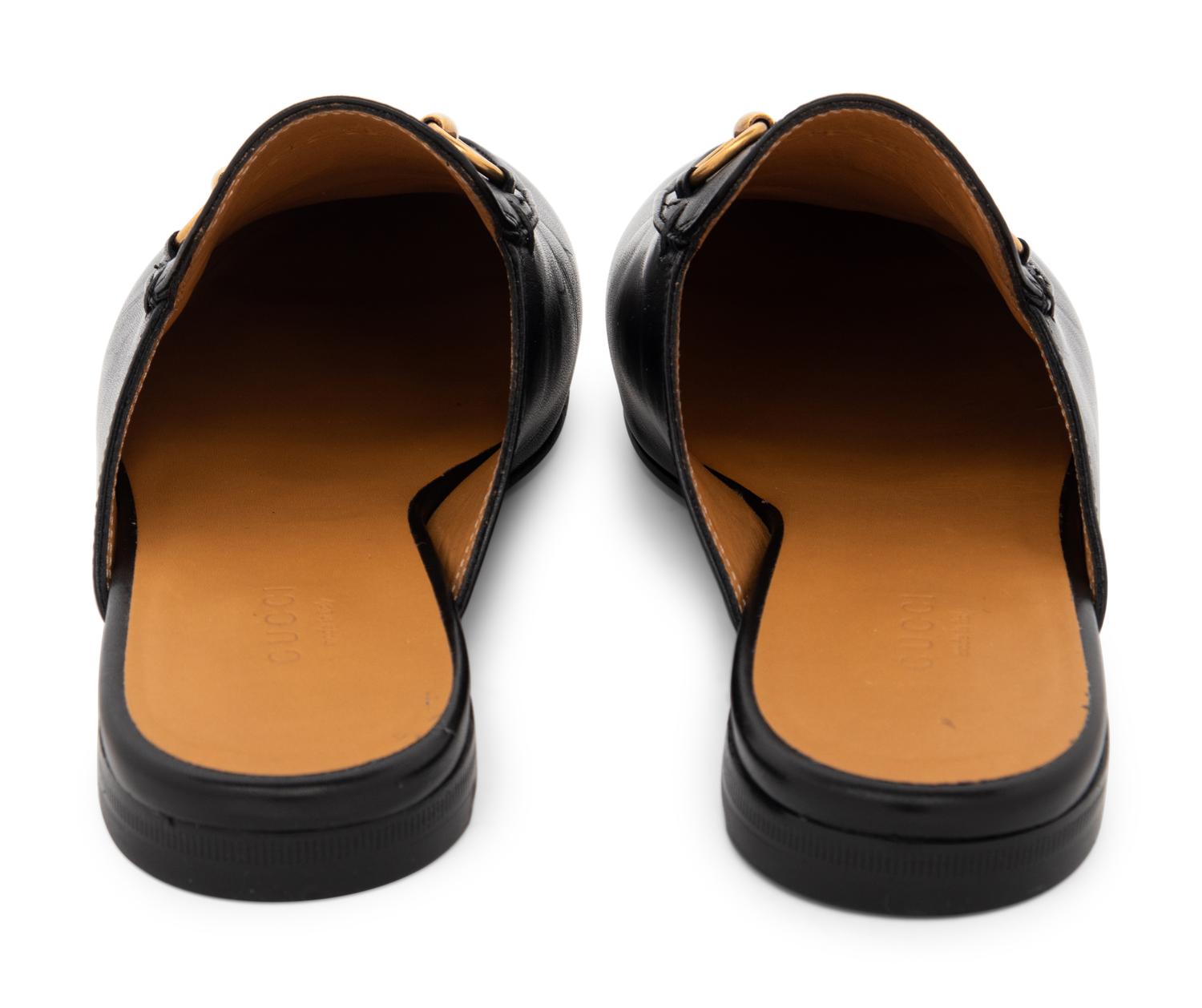Gucci Black Leather Mules, Unworn