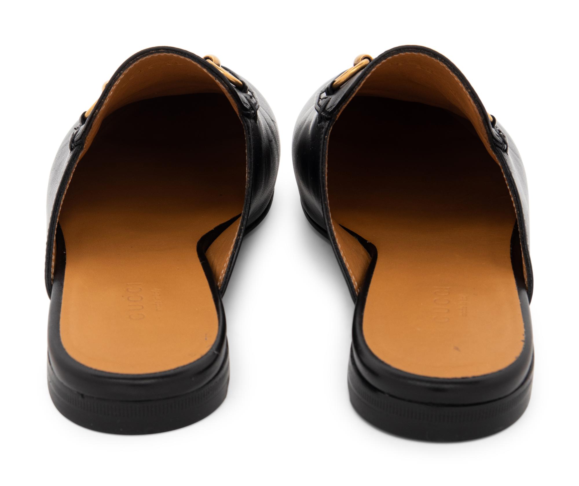 Gucci Black Leather Mules, Unworn