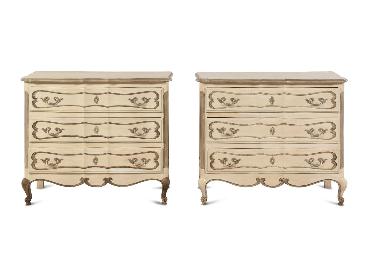 A Pair of Italian Painted Chests of Drawers