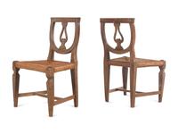 A Pair of Italian Rush-Seat Child's Chairs