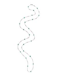 WHITE GOLD, DIAMOND AND EMERALD LONGCHAIN NECKLACE