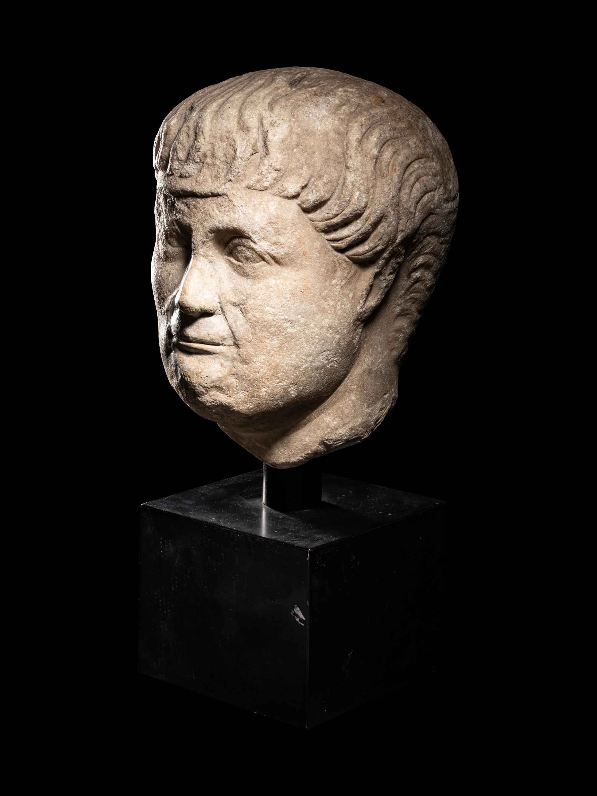 A Roman Marble Portrait Head of a Man