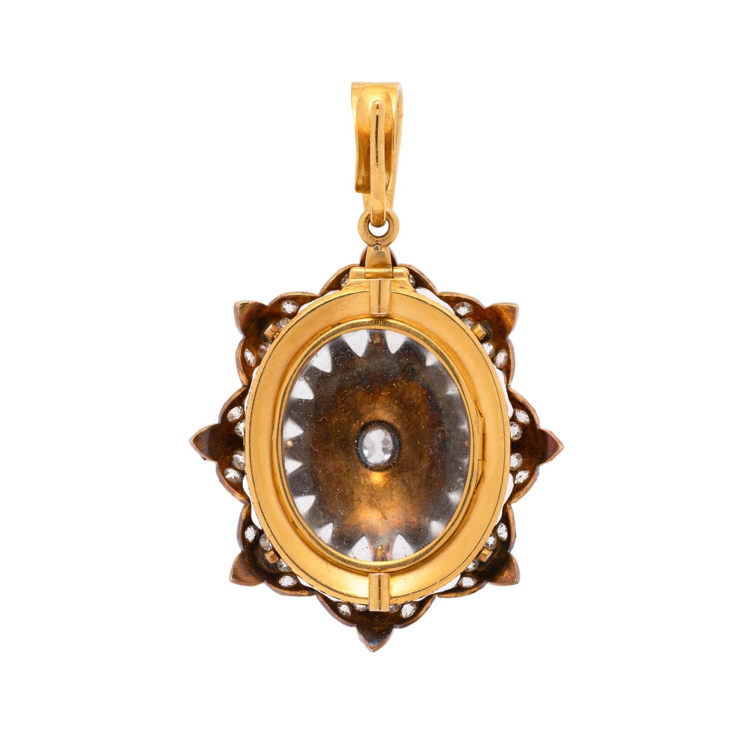 VICTORIAN, CORAL, DIAMOND, SEED PEARL, AND YELLOW GOLD PENDANT