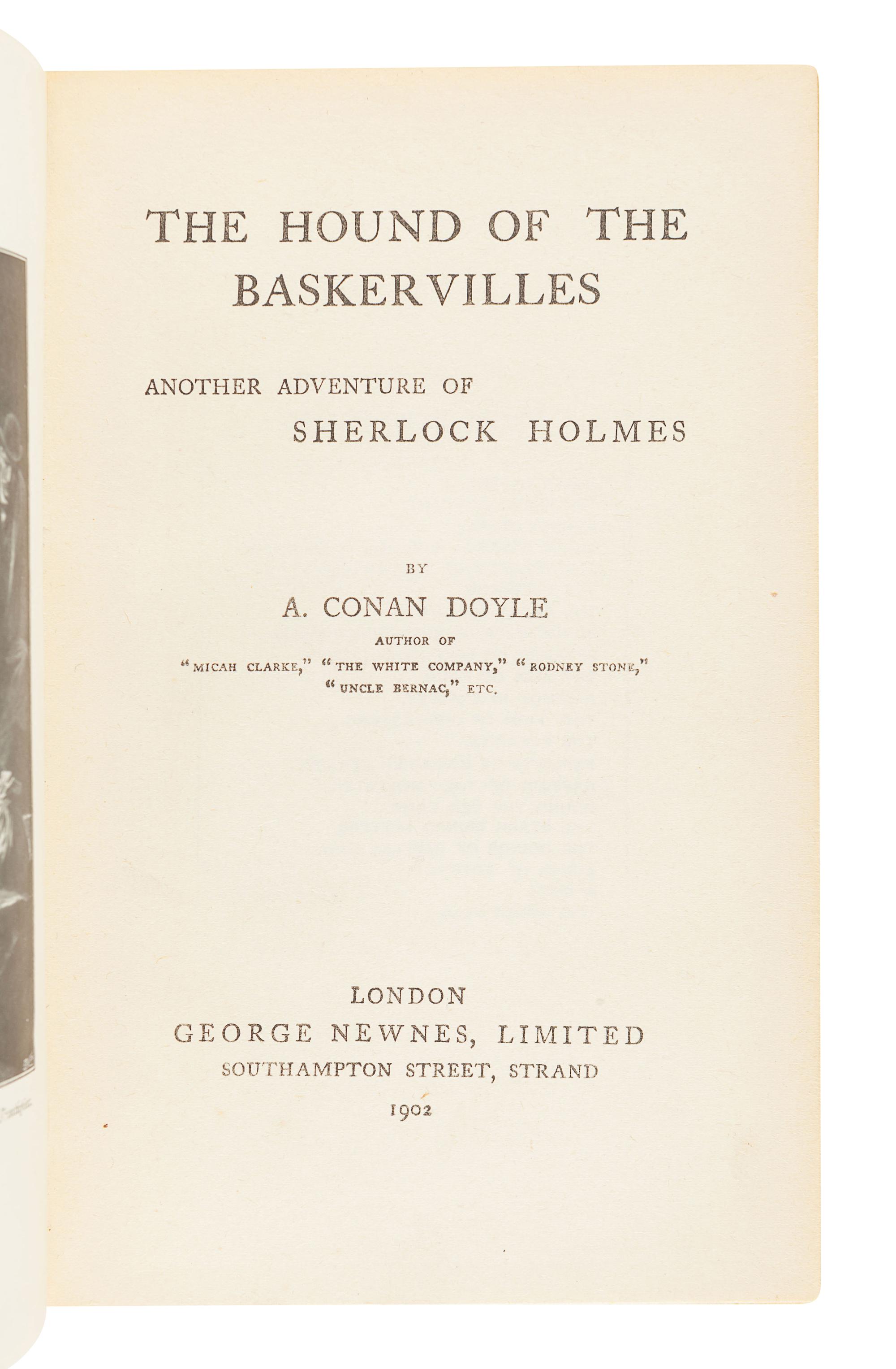 DOYLE, Arthur Conan (1859-1930). The Hound of the Baskervilles. London: George Newnes, Limited, 1902.
